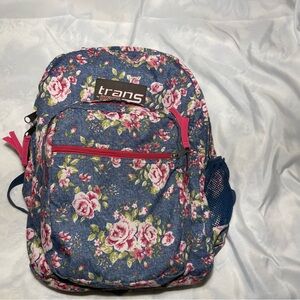 Jansport Trans Floral Backpack - Blue and Pink